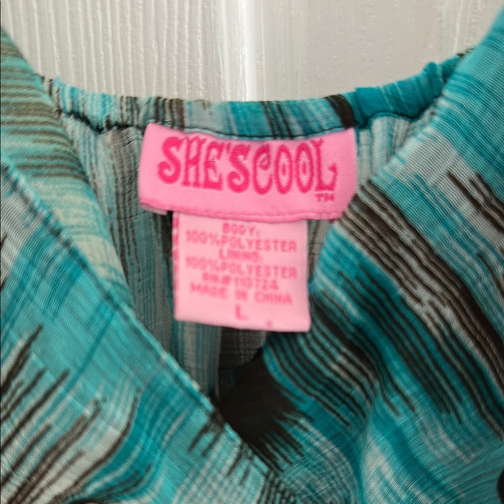 Teal and Black Maxi Dress - Picture 5 of 5